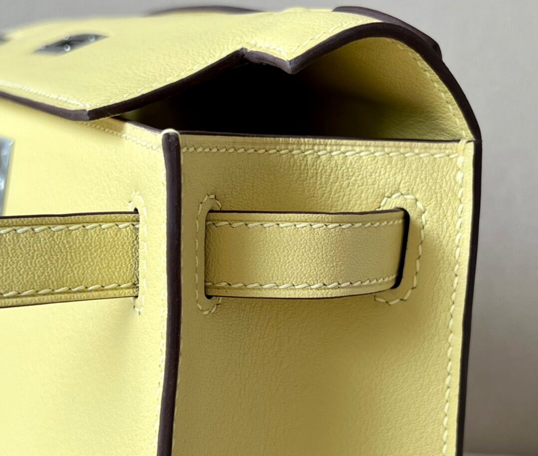 Hermes Kelly #1Z Jaune Poussin  22cm Swift