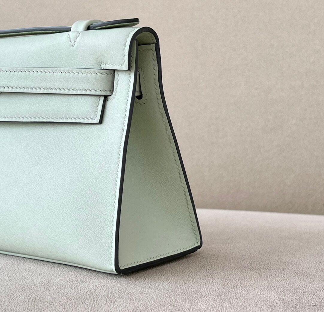 Hermes Kelly #0S Vert Fizz  22cm Swift