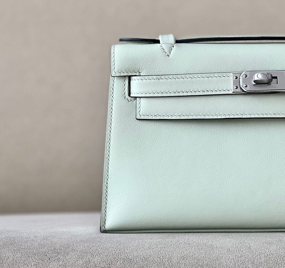 Hermes Kelly #0S Vert Fizz  22cm Swift