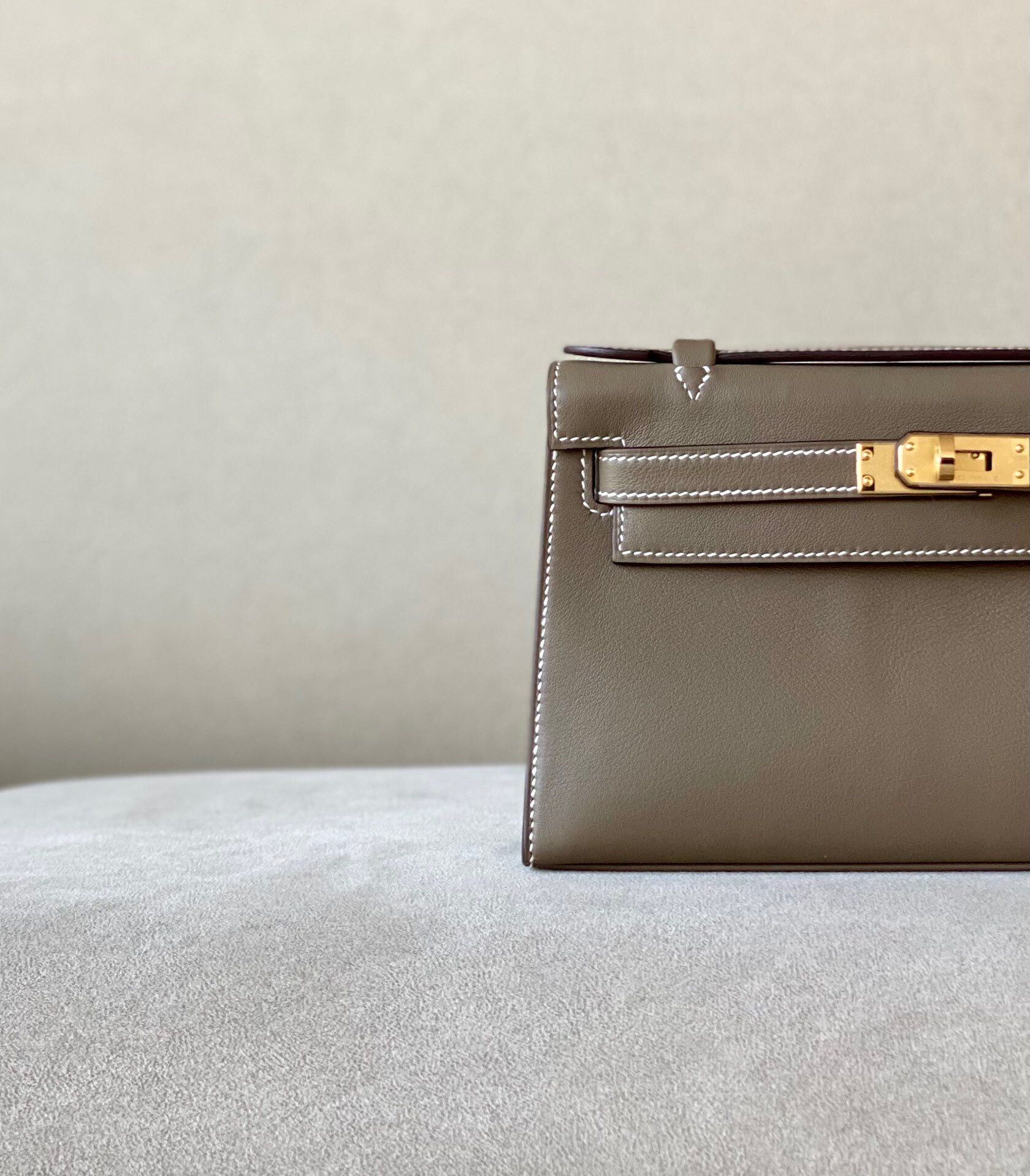 Hermes Kelly #19 Etoupe 22cm Swift