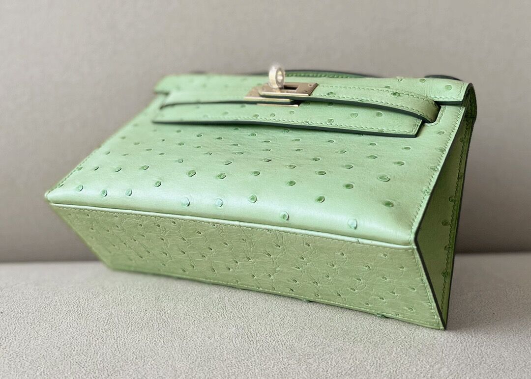 Hermes Kelly #3i Vert Criquet Qstrich