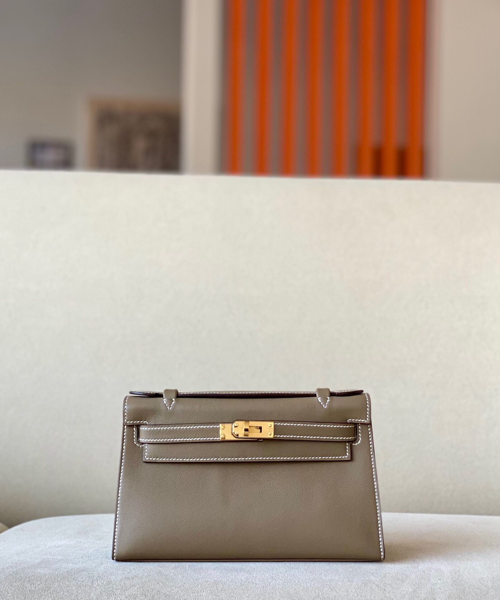 Hermes Kelly #19 Etoupe 22cm Swift