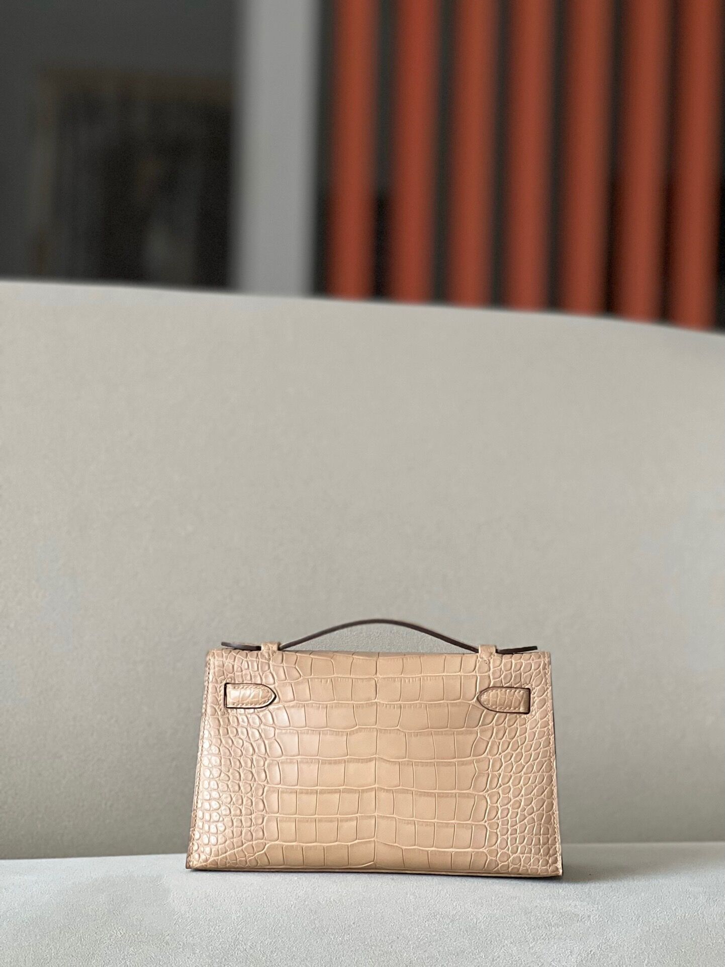 Crocodile skin  Kelly 22cm #0M Chai