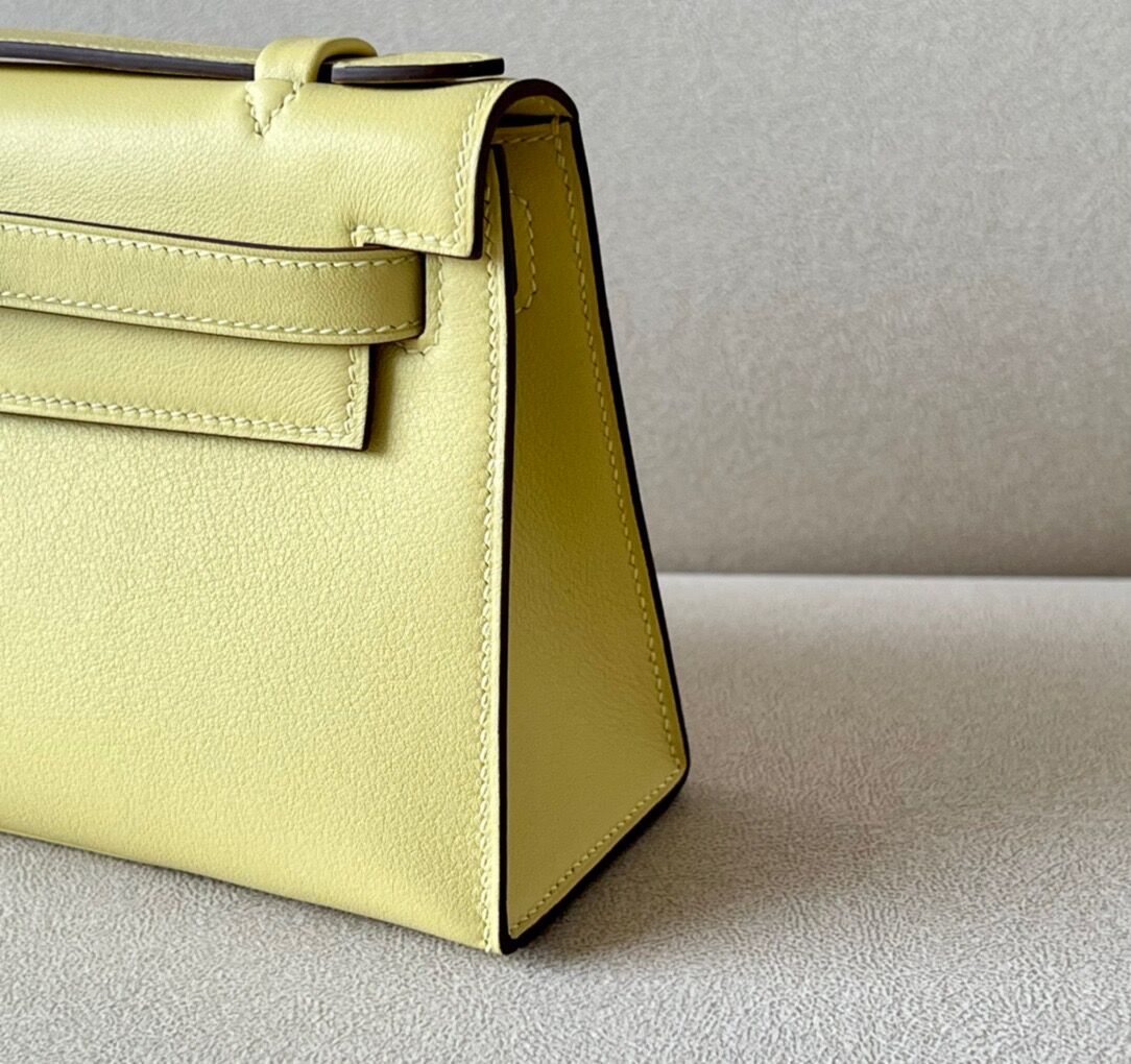 Hermes Kelly #1Z Jaune Poussin  22cm Swift