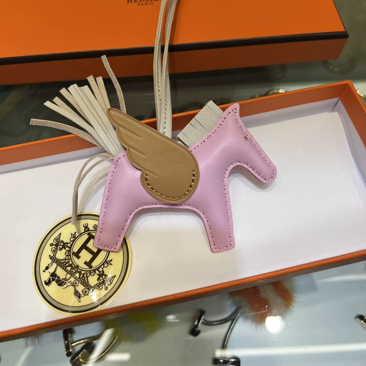 H Hand sewn pony pendant
