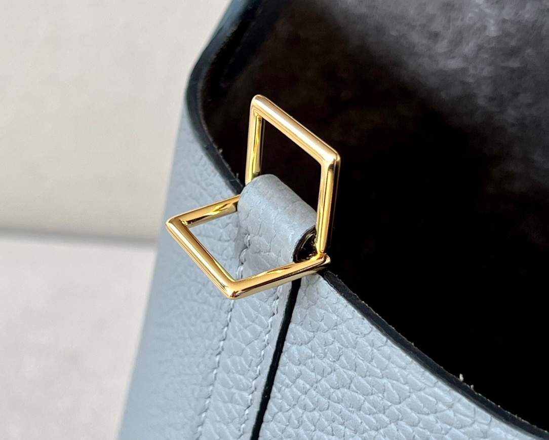 Hermes Picotin Ostrich skin with Togo #0L Gris Meyer18-22cm