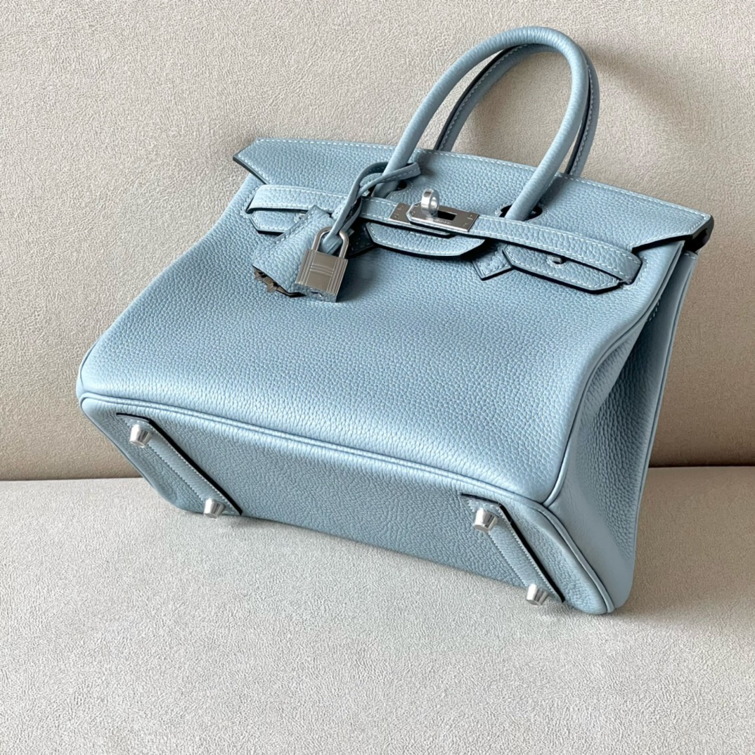 Hermes Birkin #T0 Blue Brume 25-30cm Togo