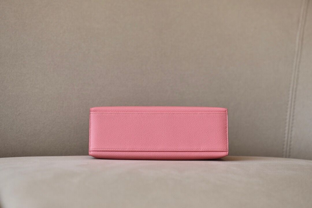 Hermes Kelly #1Q Rose confetti 22cm Epsom