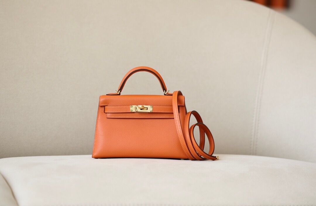Hermes Mini Kelly #9J Feu Epsom