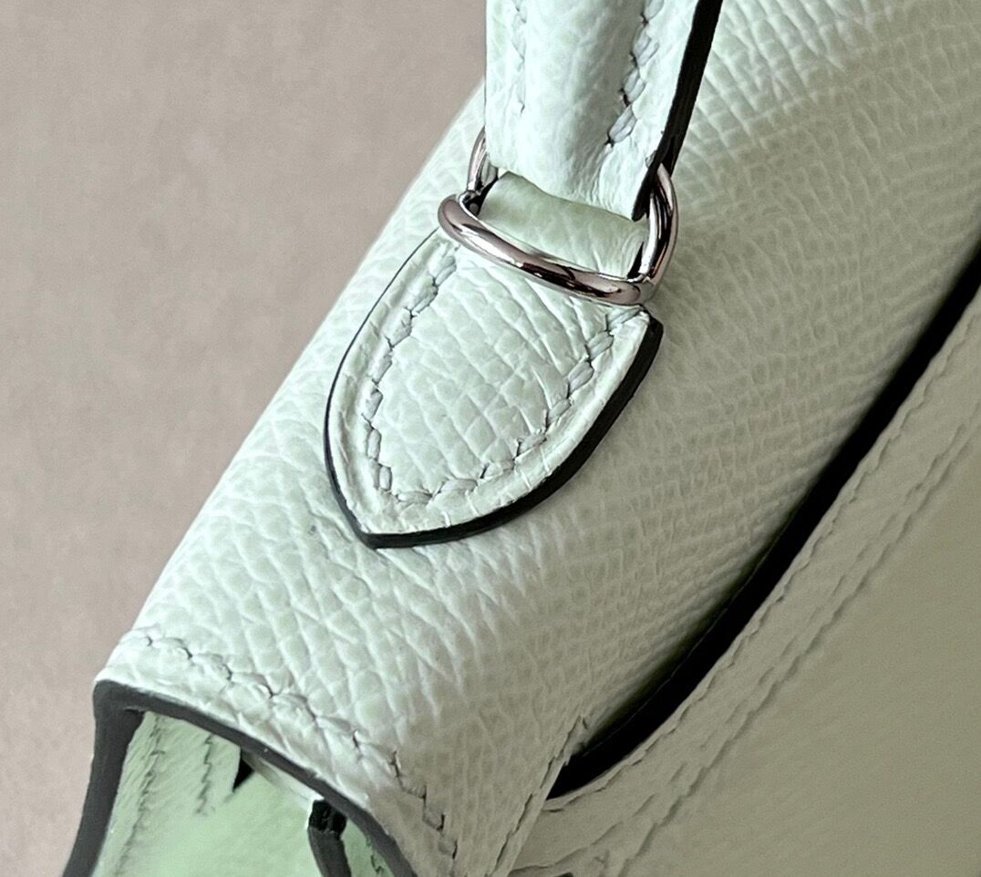 Hermes Mini Kelly #0S Vert Fizz Epsom