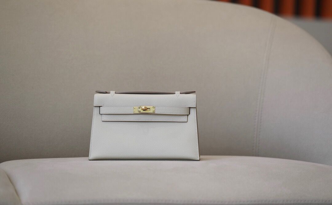 Hermes Kelly #10 Craie 22cm Epsom