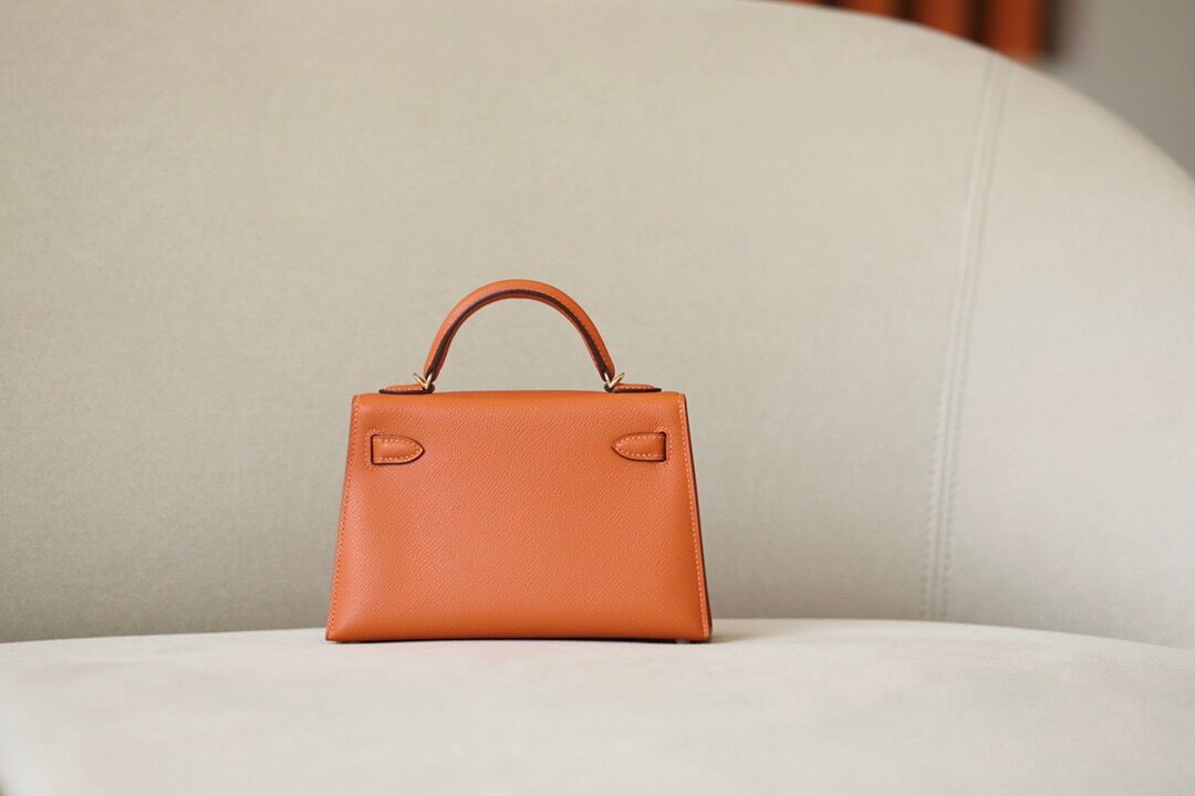 Hermes Mini Kelly #9J Feu Epsom