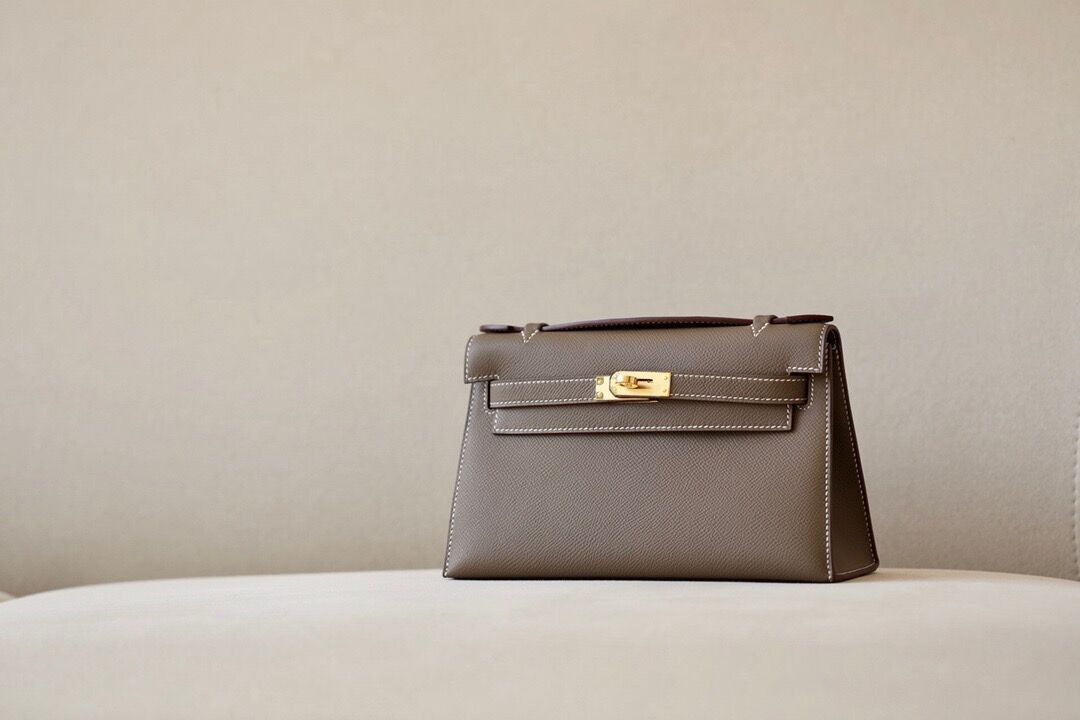 Hermes Kelly #19 Etoupe 22cm Epsom