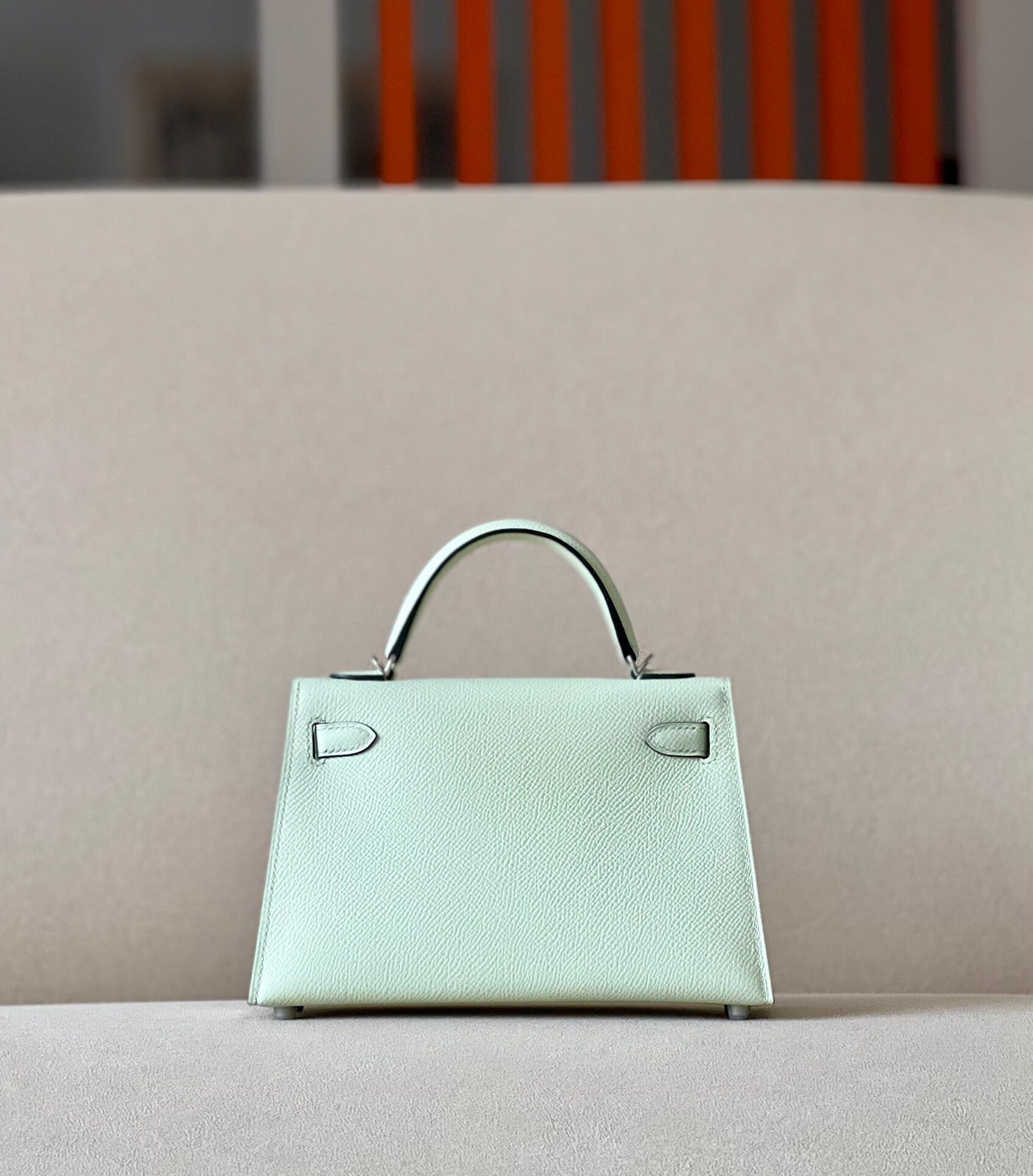 Hermes Mini Kelly #0S Vert Fizz Epsom