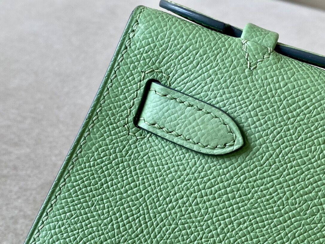 Hermes Kelly #3i Vert Criquet 22cm Epsom