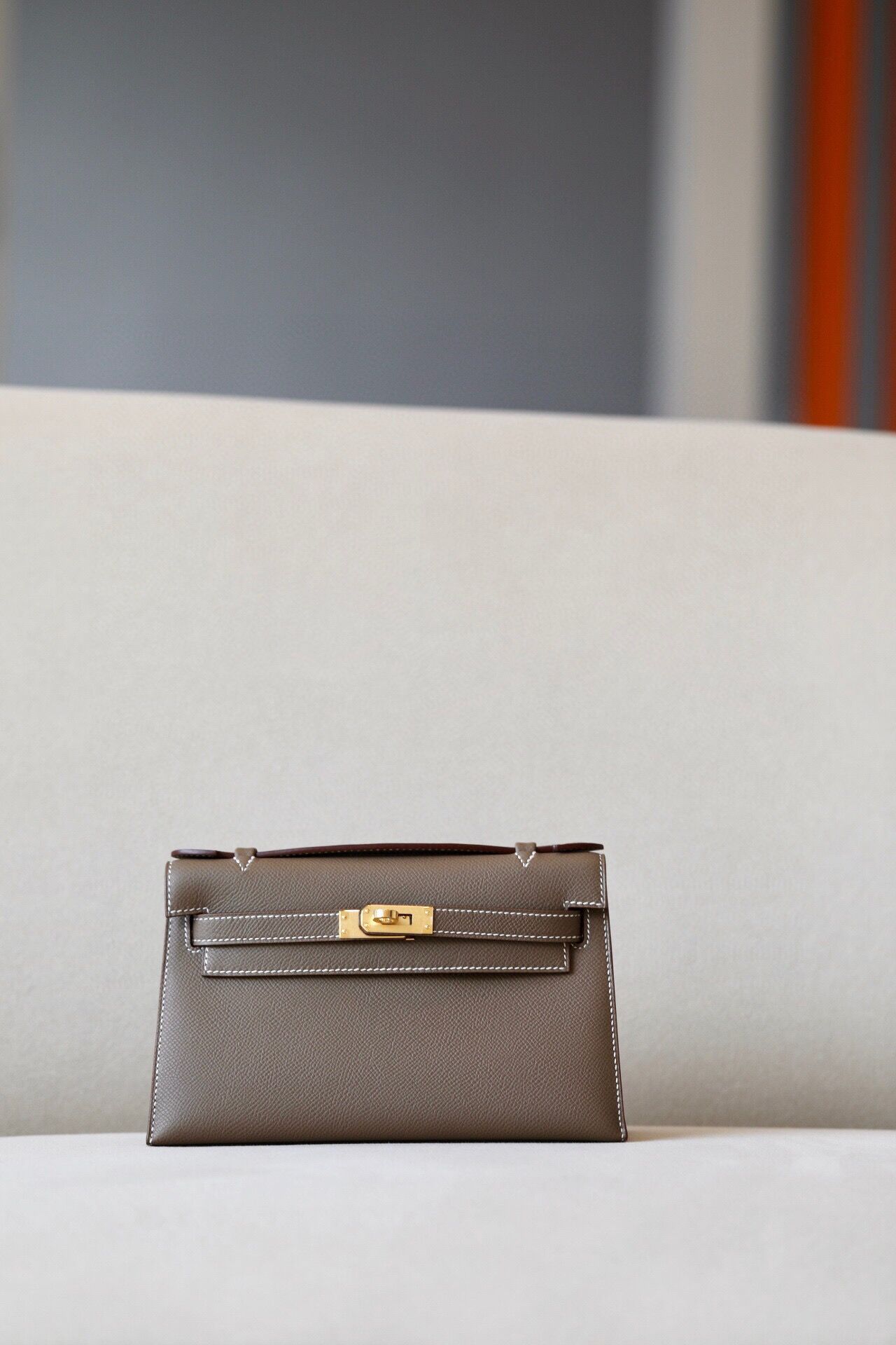 Hermes Kelly #19 Etoupe 22cm Epsom