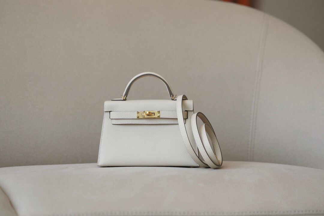 Hermes Mini Kelly #10 Craie Epsom
