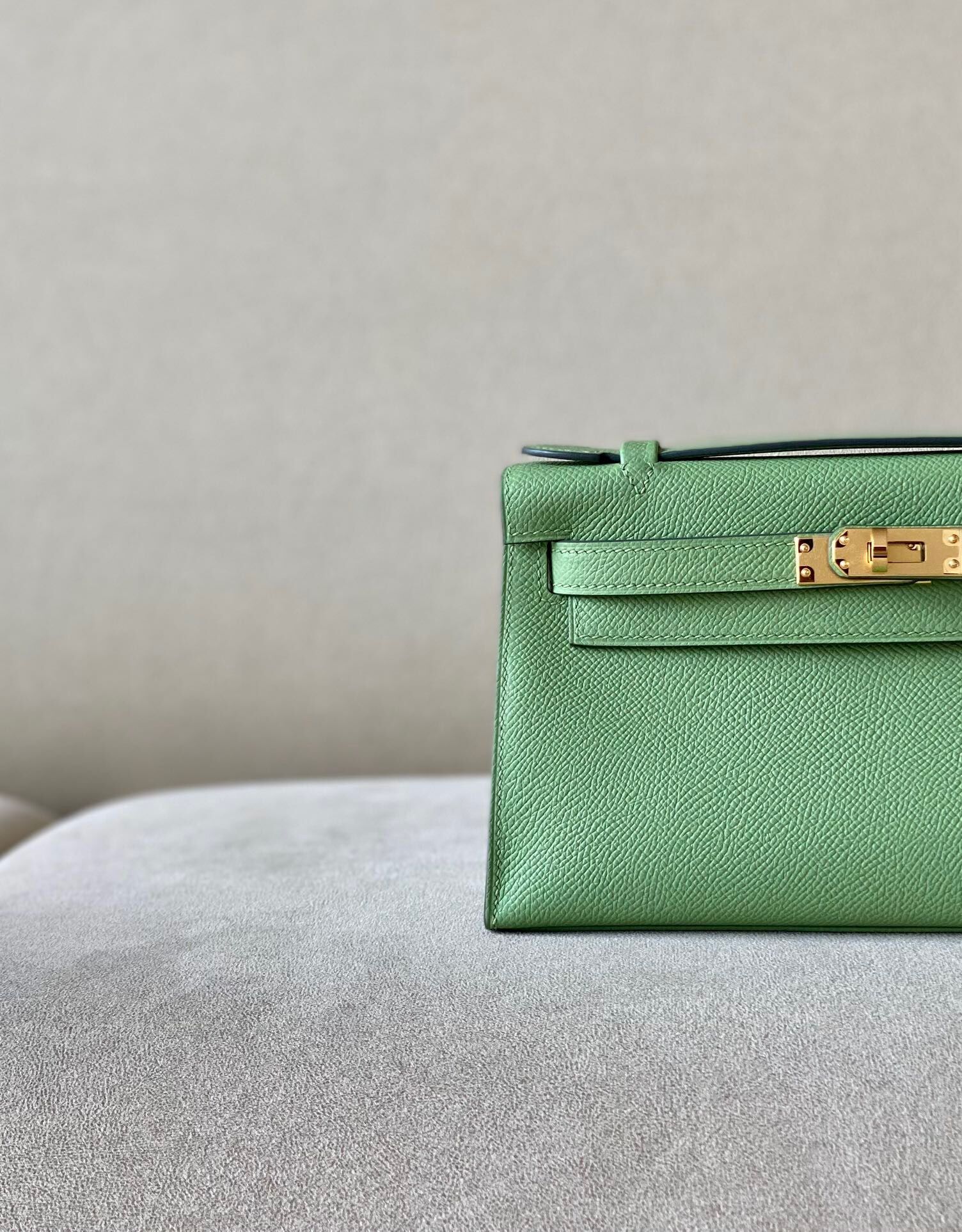 Hermes Kelly #3i Vert Criquet 22cm Epsom
