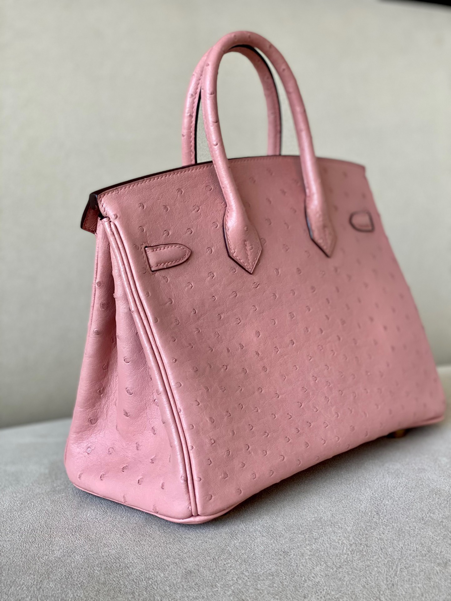Ostrich skin #L4 Rose Bubblegum Birkin 25-35cm
