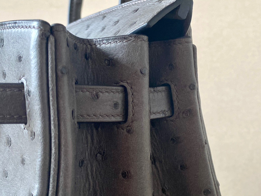 Ostrich skin #82 Gris Agathe 25-35cm