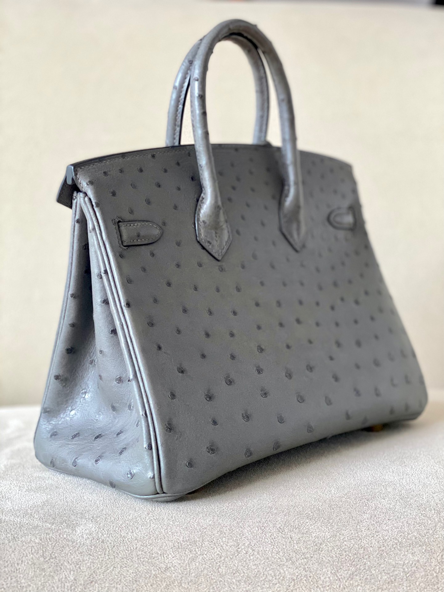 Ostrich skin #82 Gris Agathe 25-35cm