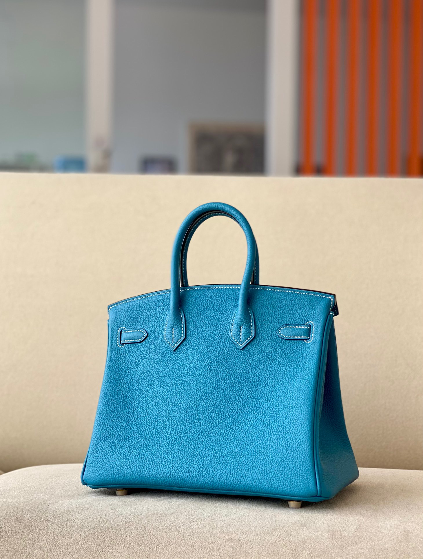 Hermes Birkin #D2 Blue Jean 25-35cm Togo