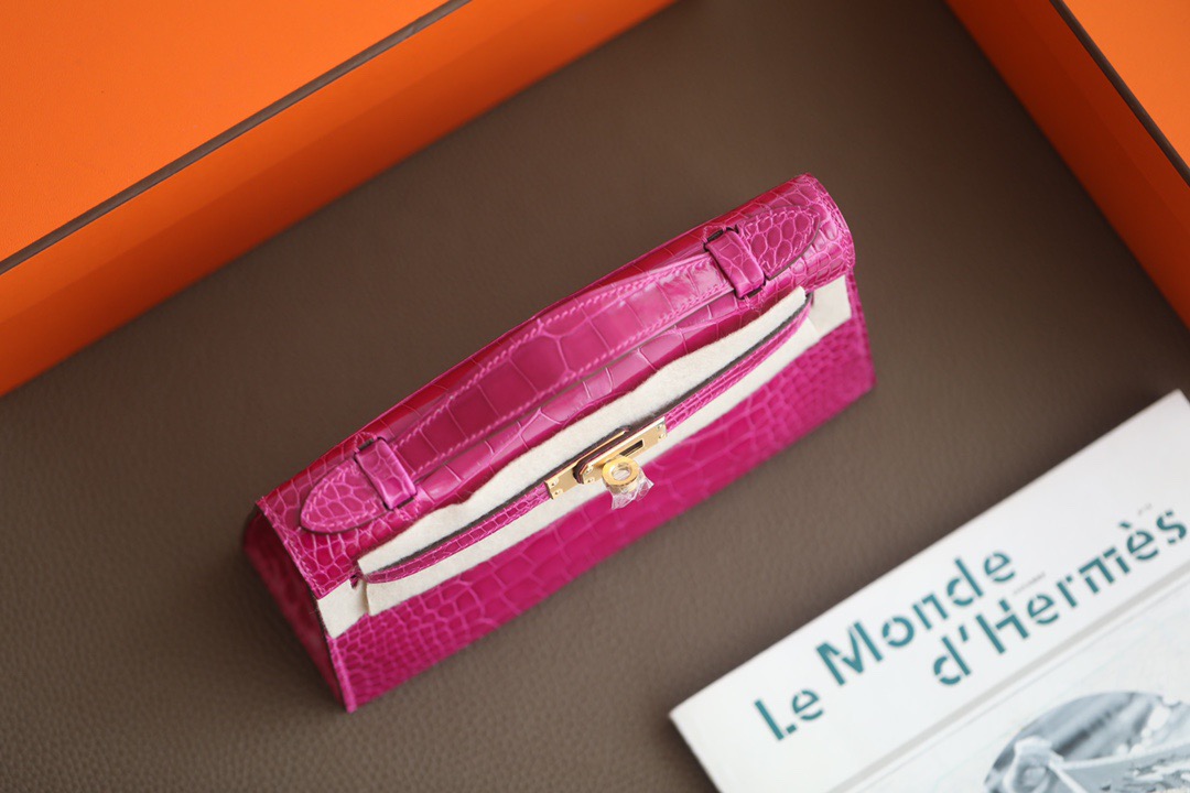 Crocodile skin Mini Kelly #J5 Rose Scheherezade