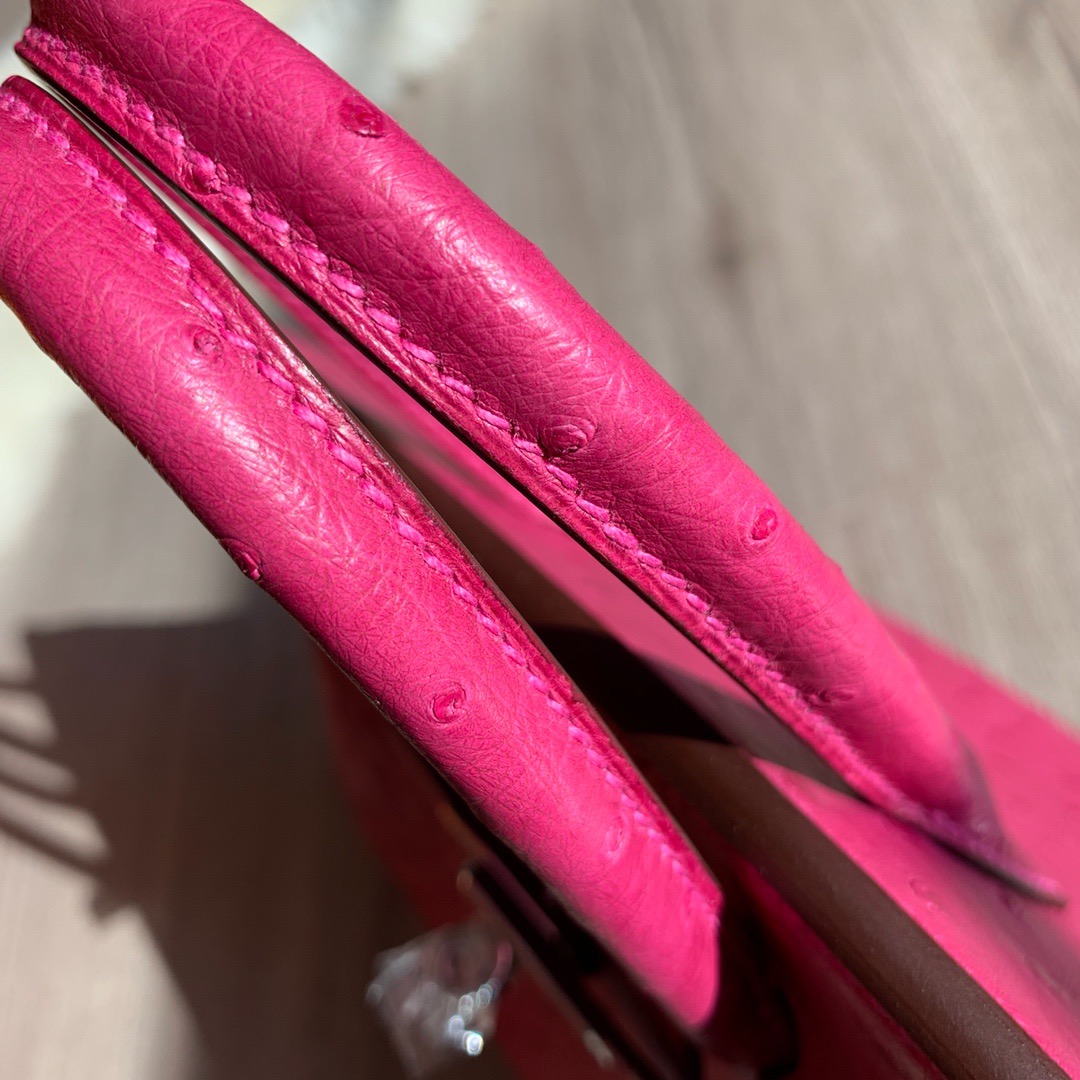 Ostrich skin ##E5 Rose tyrien Birkin 25-35cm