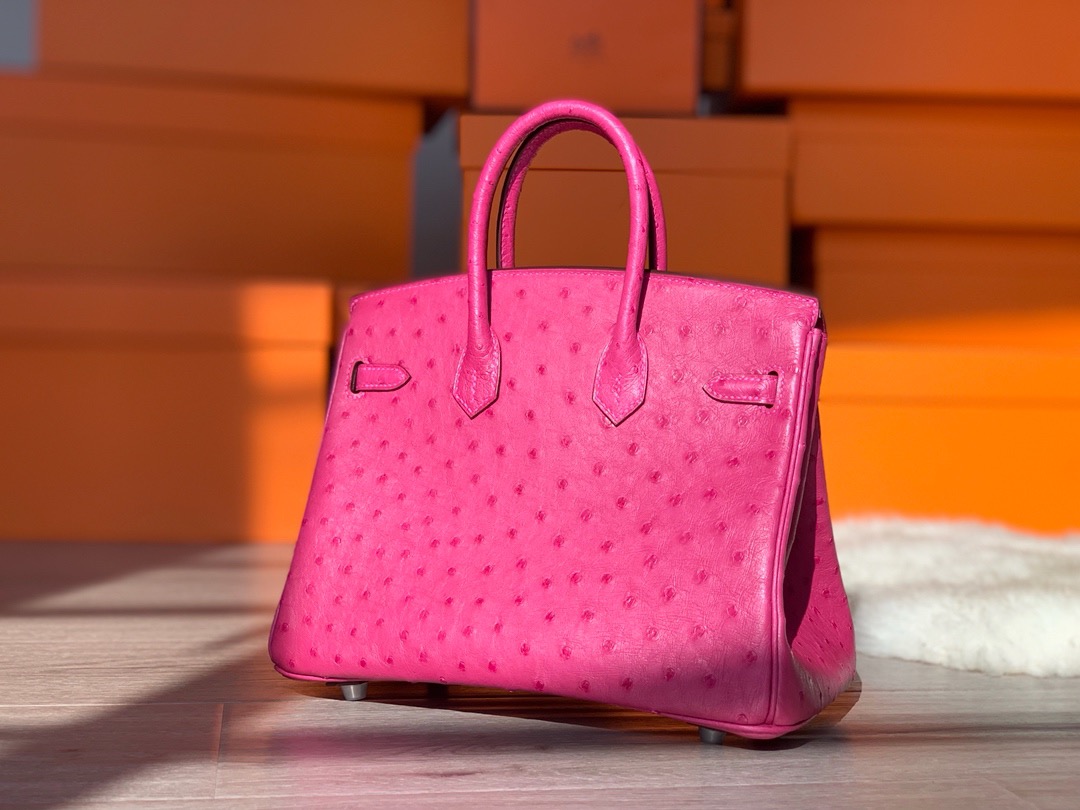 Ostrich skin ##E5 Rose tyrien Birkin 25-35cm