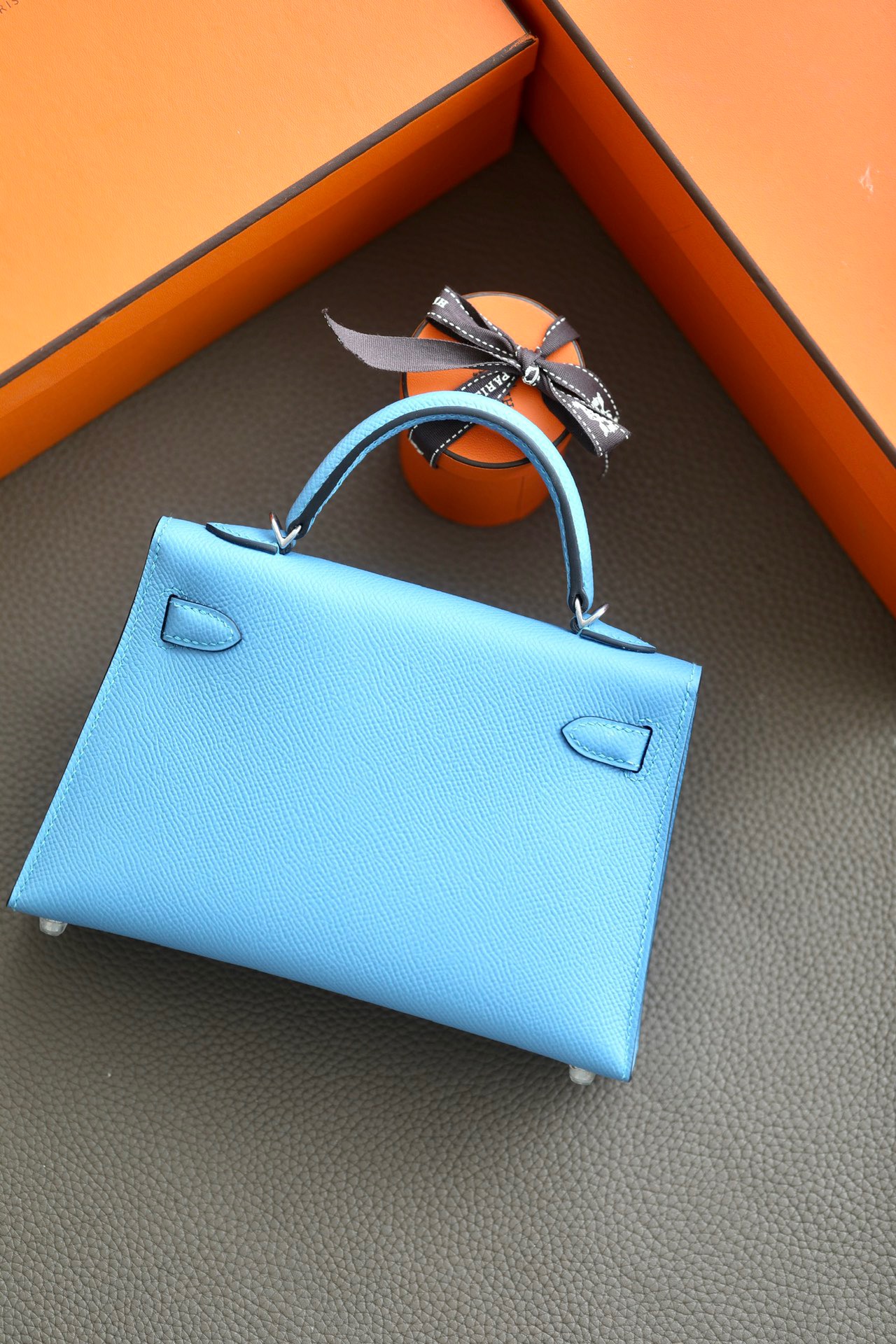 Hermes Mini Kelly  #7N Celeste Epsom