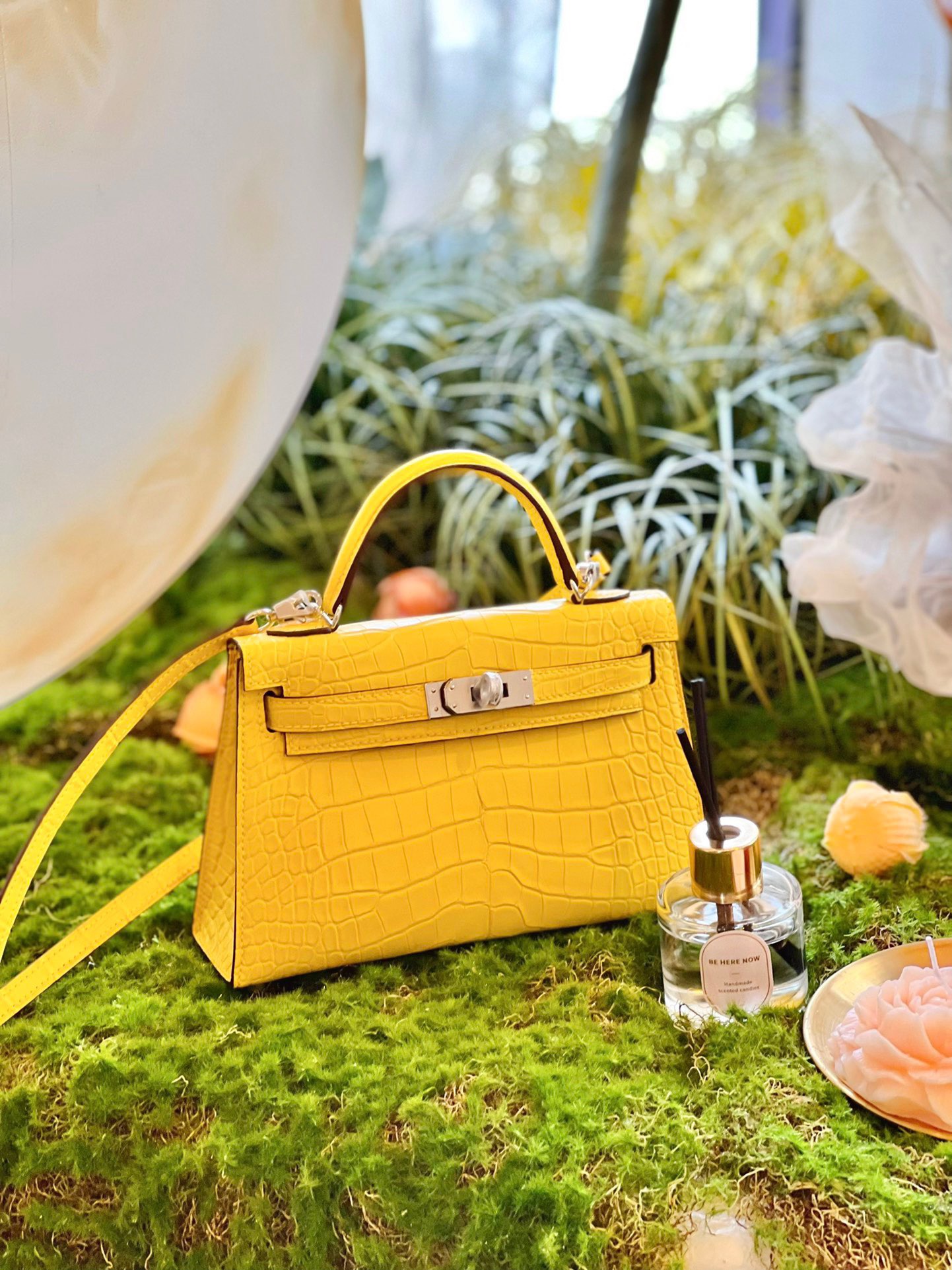 Crocodile skin Mini Kelly #M9 Mimosa