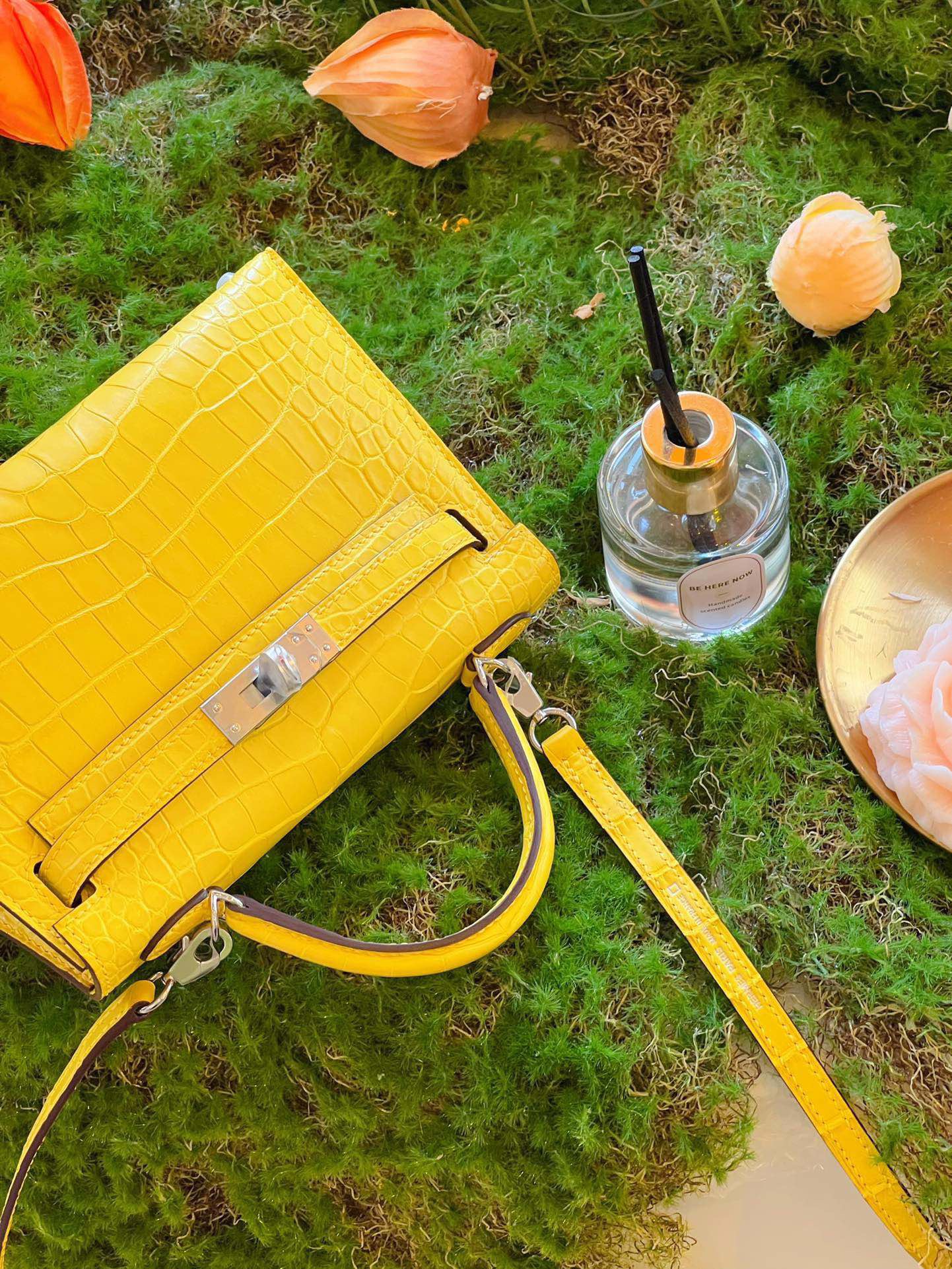 Crocodile skin Mini Kelly #M9 Mimosa