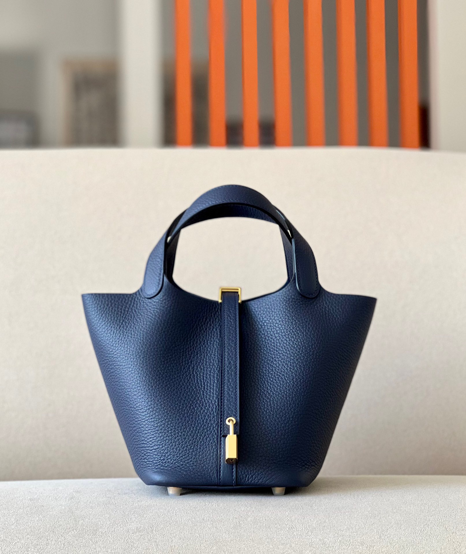 Hermes Picotin #73 Blue Sapphire 18-22cm TOGO