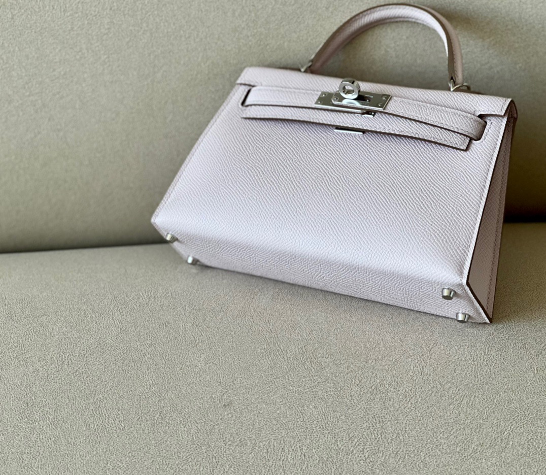 Hermes Mini Kelly #09 Mauve pale Epsom