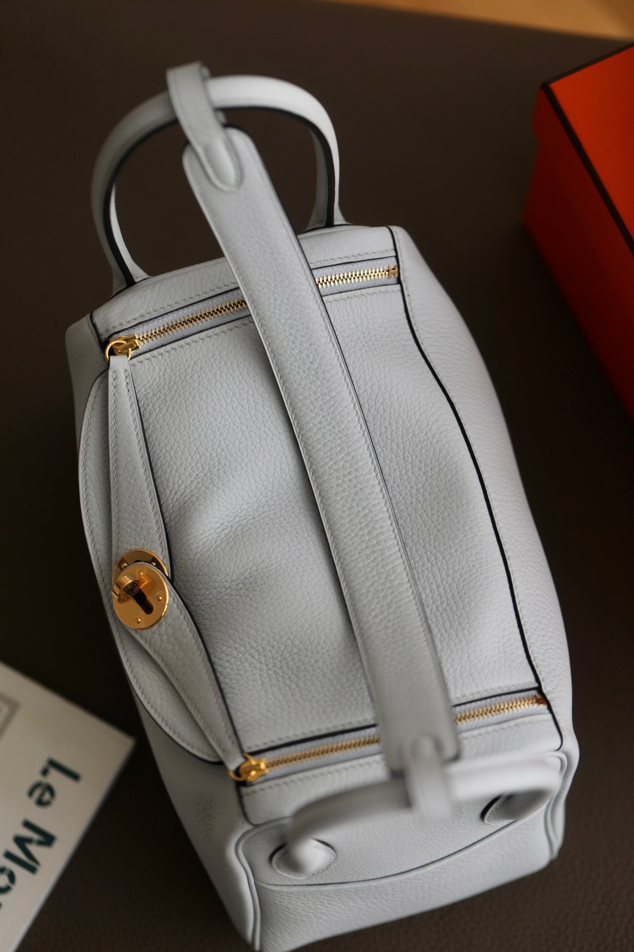 Hermes Lindy #J7 Blue Lin 19-26cm Togo