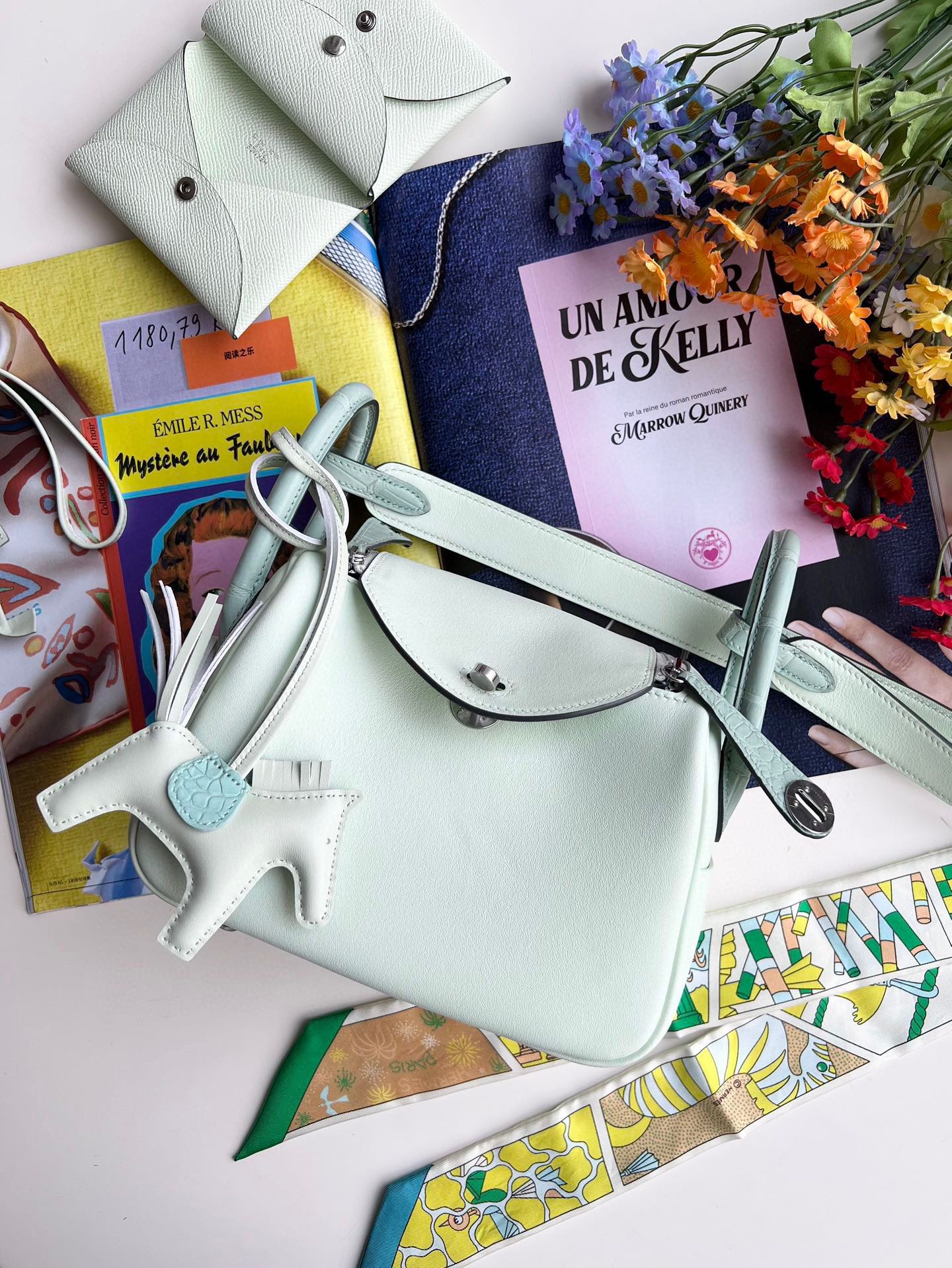 Crocodile with Siwft Hermes Lindy #0S Vert Fizz 19-26cm