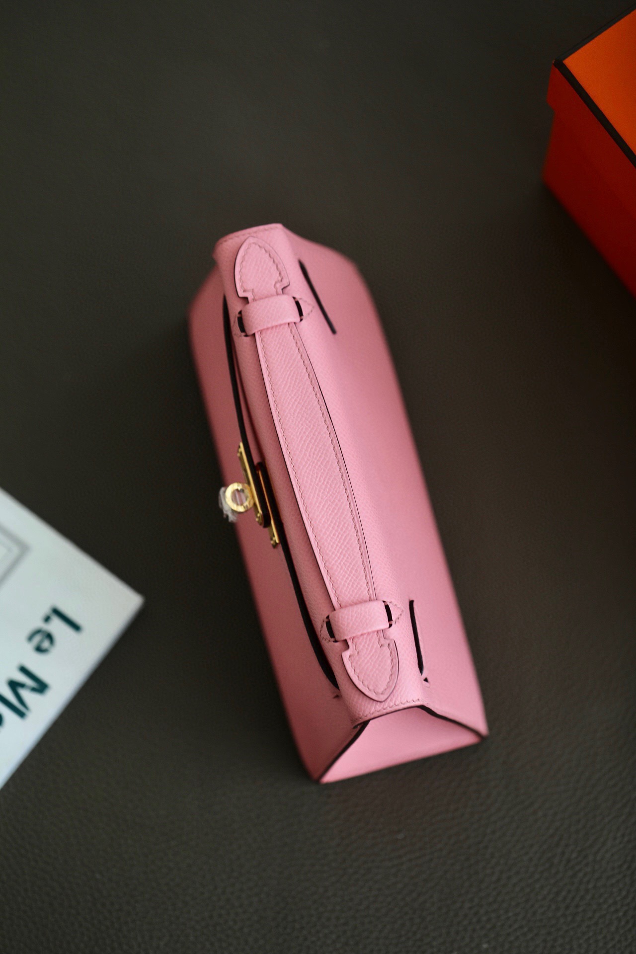 Hermes Kelly #1Q Rose confetti 22cm Epsom