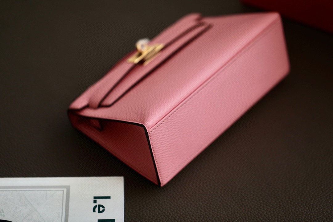 Hermes Kelly #1Q Rose confetti 22cm Epsom