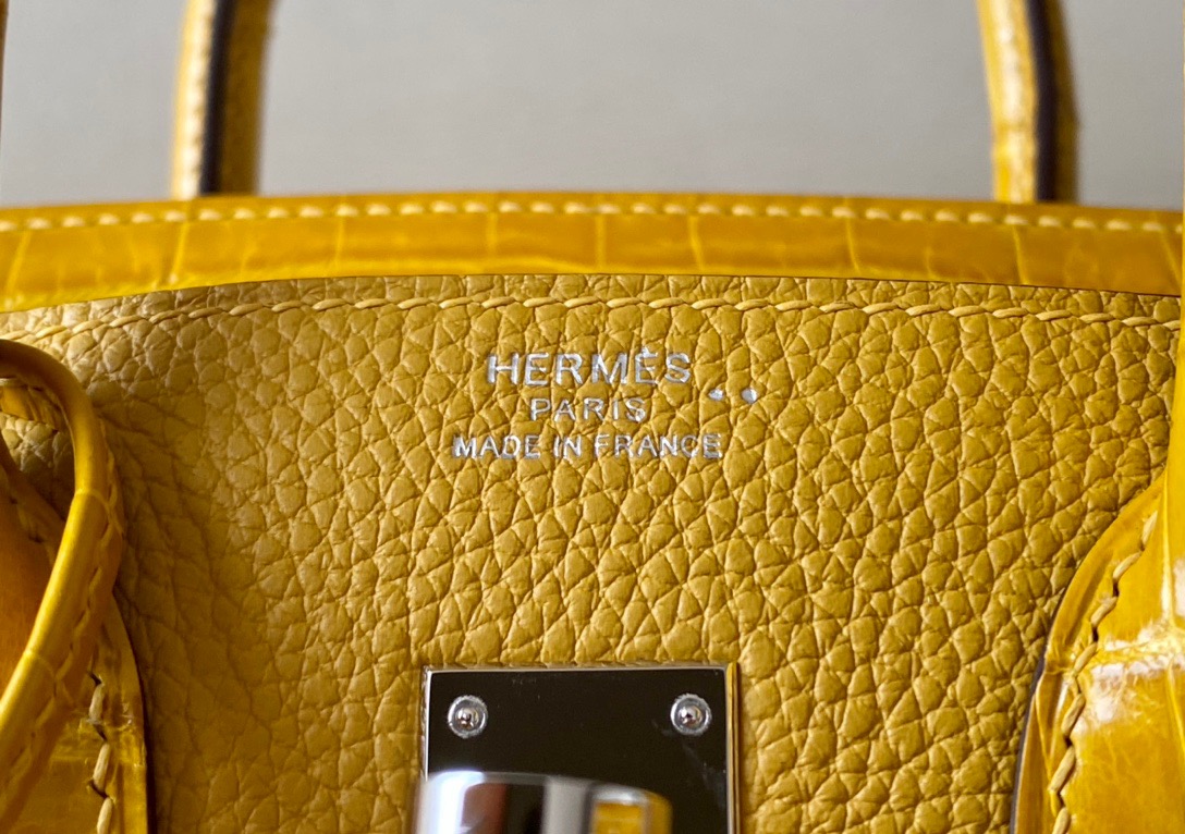 Crocodile leather touch  #M9 Mimosa Birkin 25-35cm