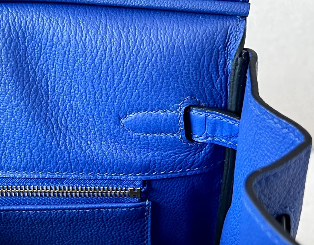 Crocodile leather touch  #T7 Blue Hydra  Birkin 25-35cm