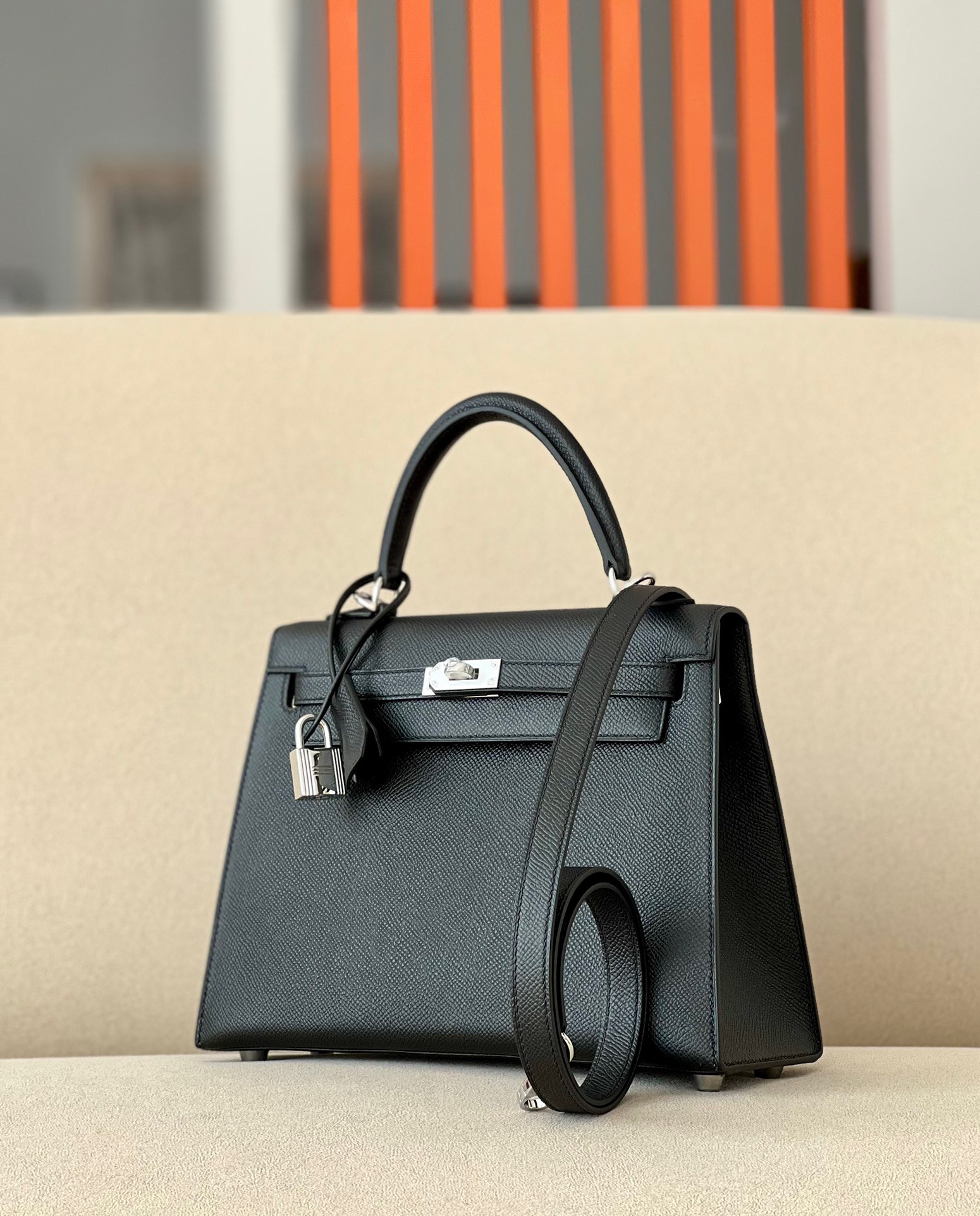 Hermes Kelly ##89 Nolr 25-28cm Epsom Sellier