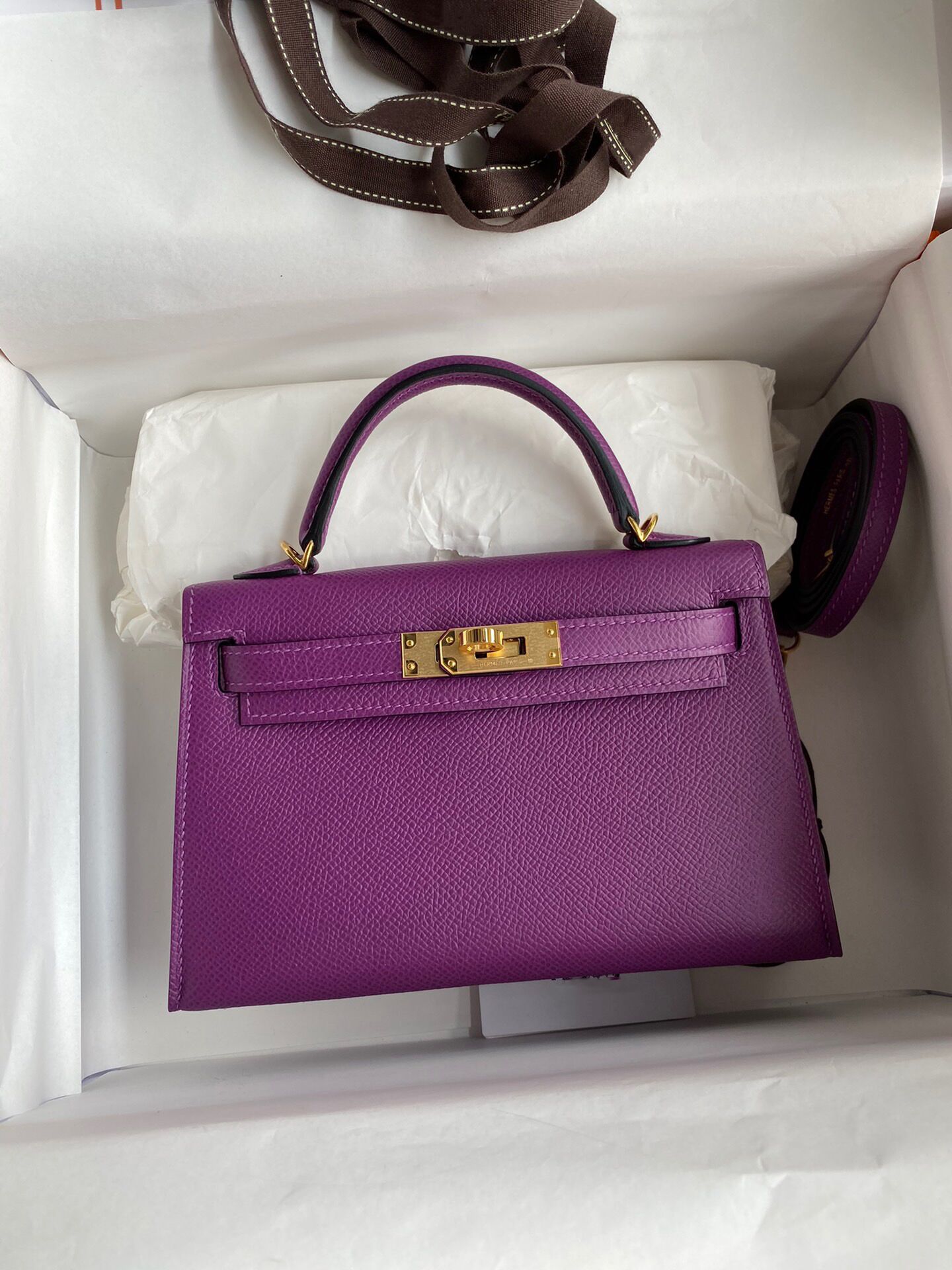 Hermes Mini Kelly #P9 Anemone Epsom