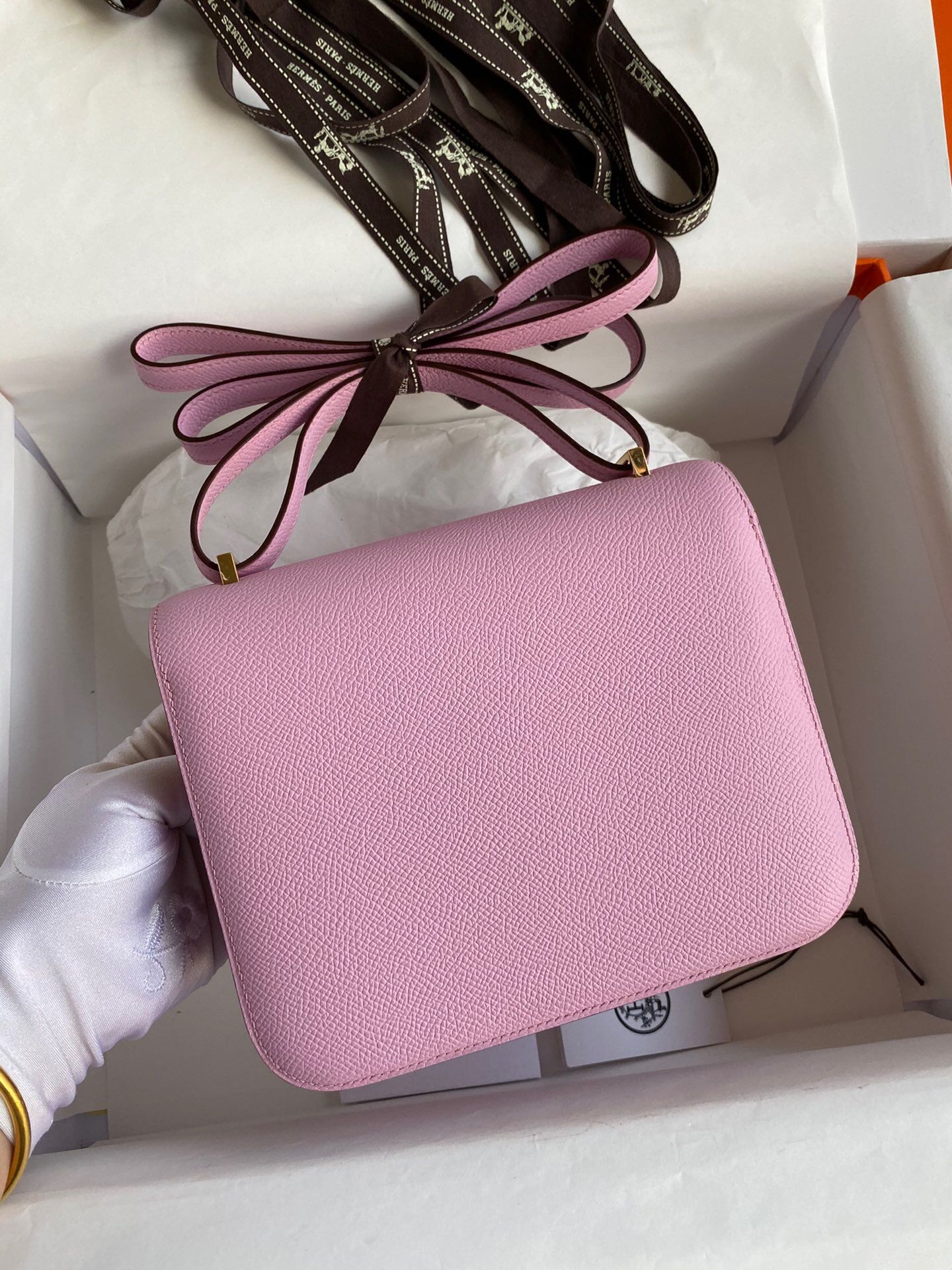 Hermes Constance #X9 Mauve Sylvestre 19-24cm Epsom