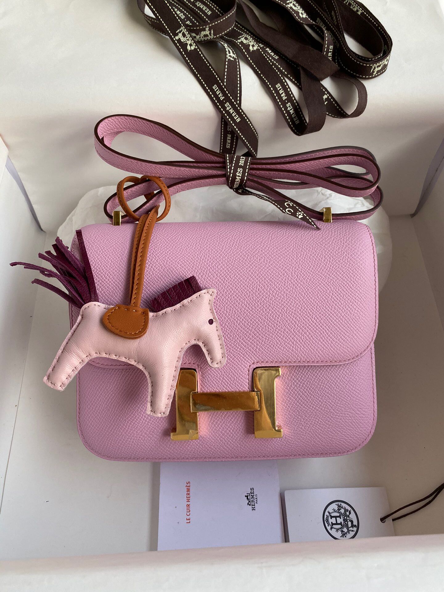 Hermes Constance #X9 Mauve Sylvestre 19-24cm Epsom