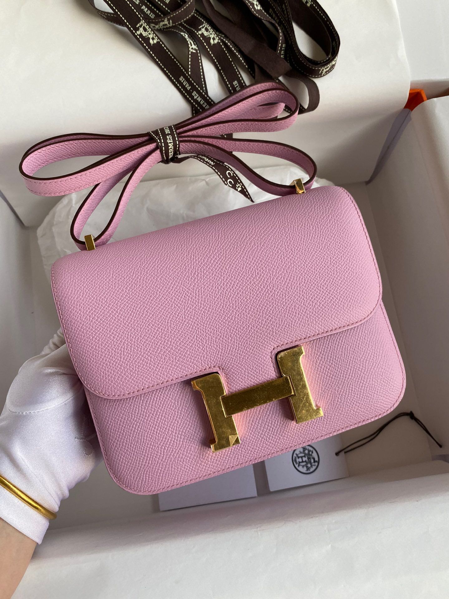 Hermes Constance #X9 Mauve Sylvestre 19-24cm Epsom