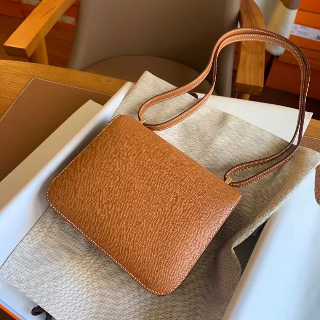 Hermes Constance #37 Gold 19-24cm Epsom