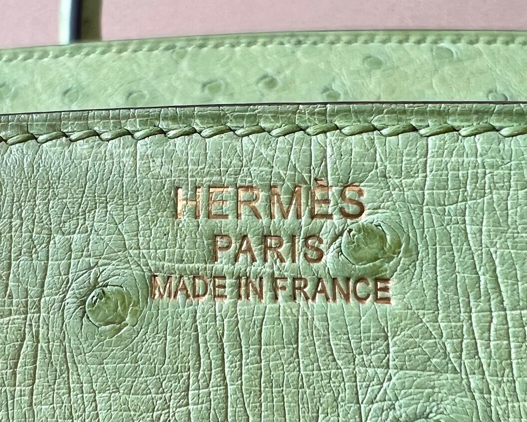 Ostrich skin #31 Vert Criquet  Birkin 25-35cm