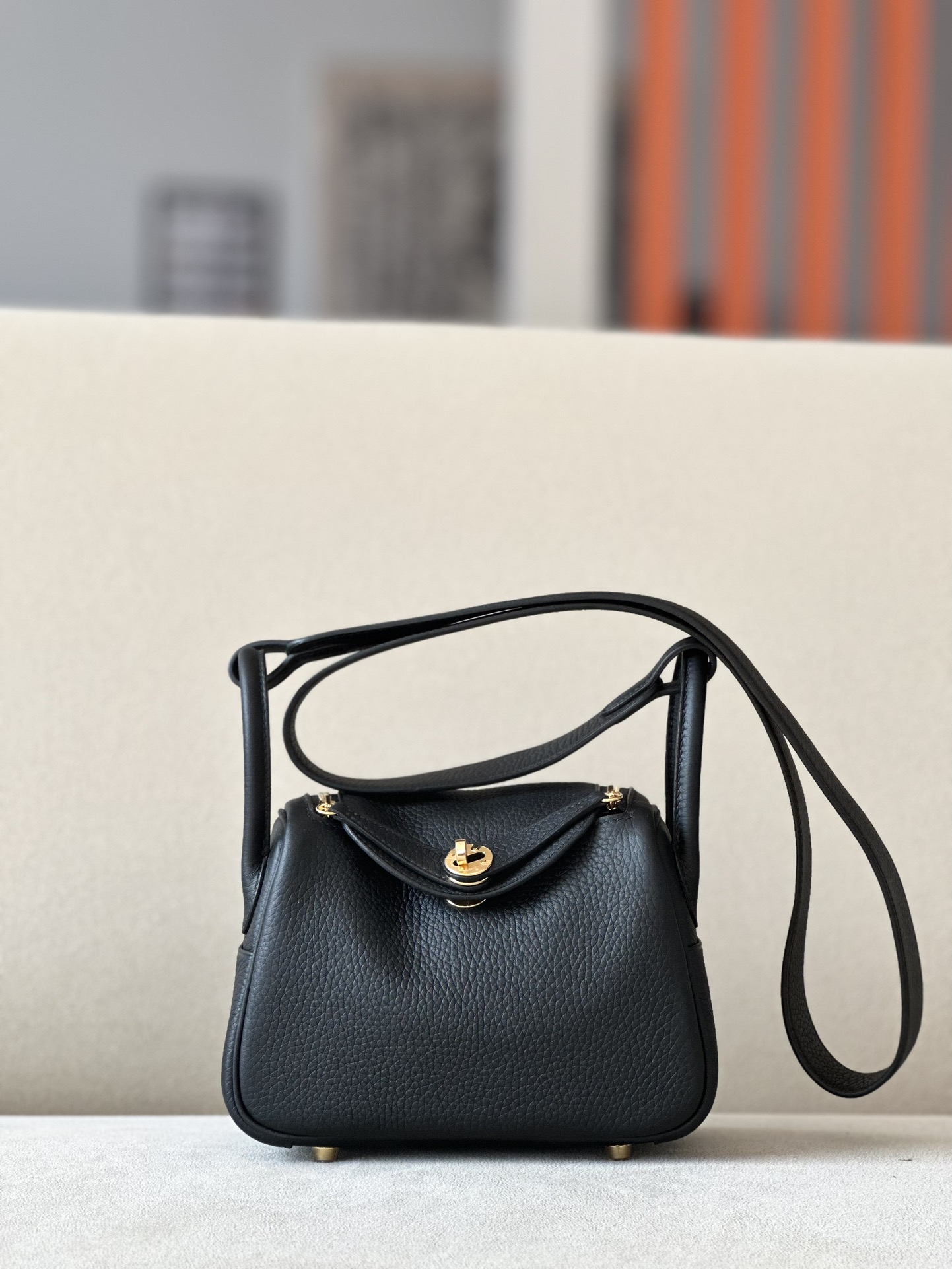 Hermes Lindy #89 Noir 19-26cm Togo