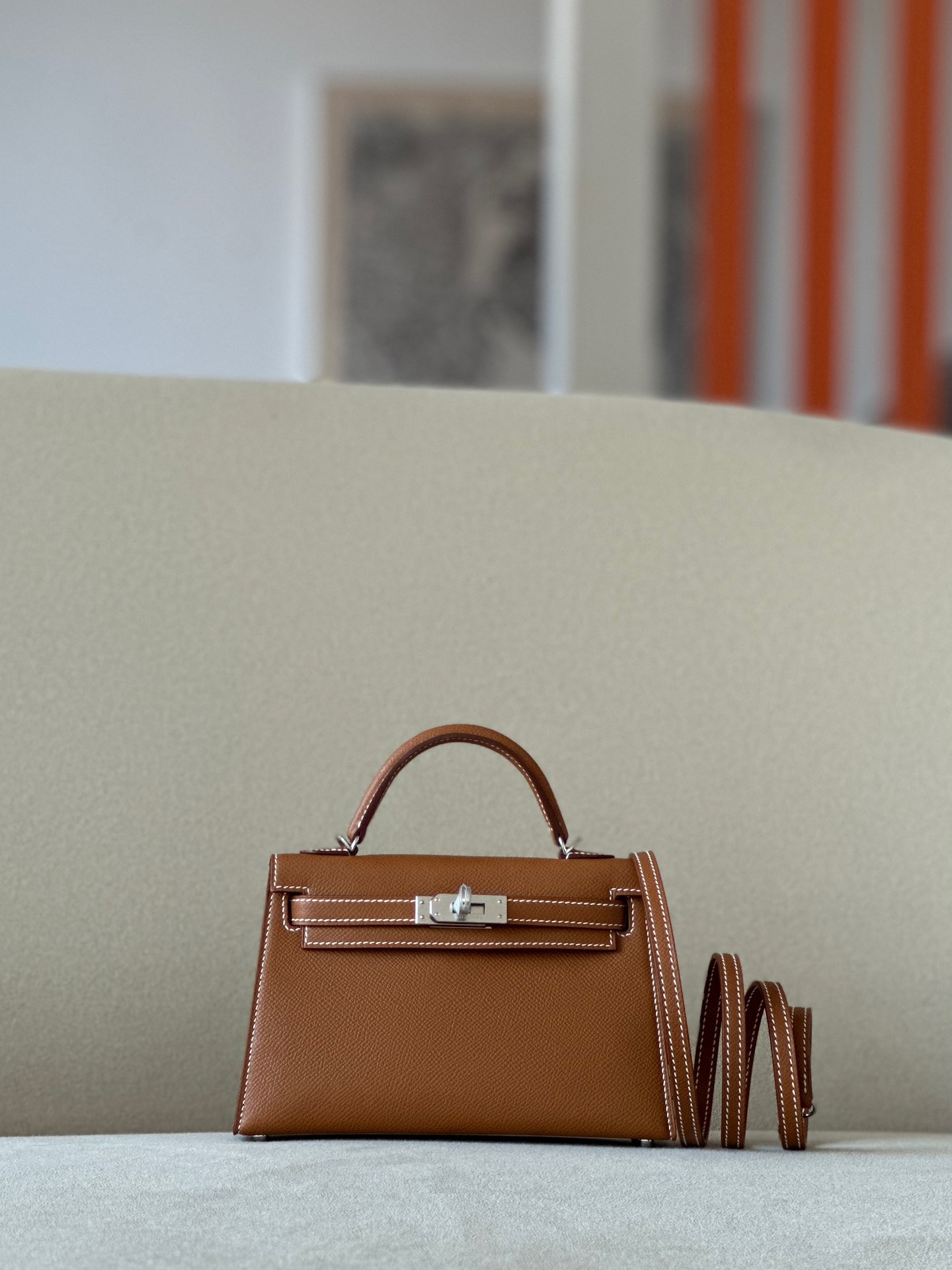 Hermes Mini Kelly #37 Gold Epsom