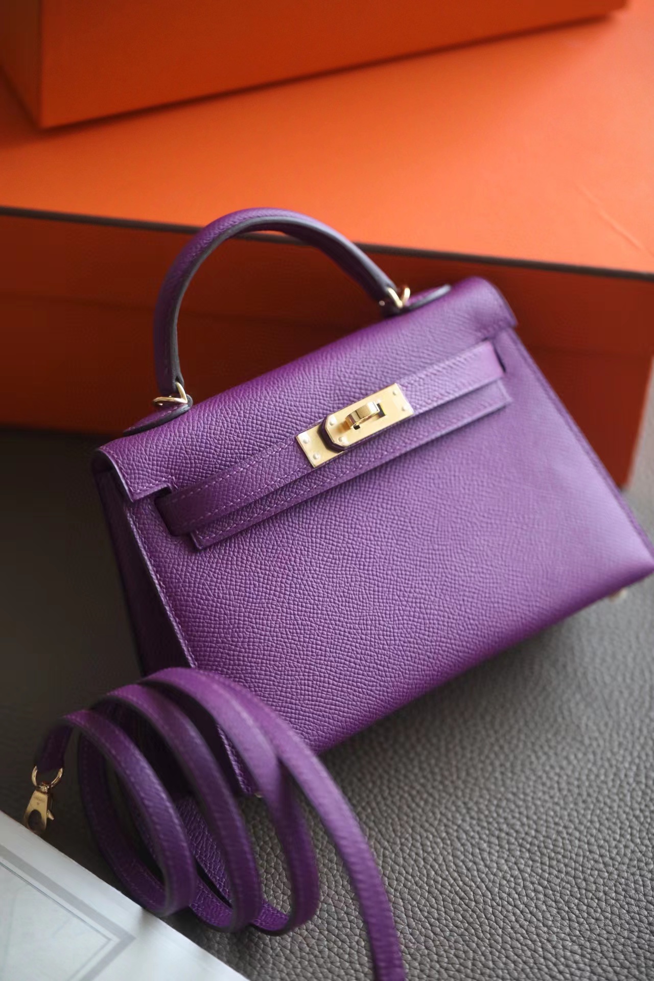 Hermes Mini Kelly #P9 Anemone Epsom